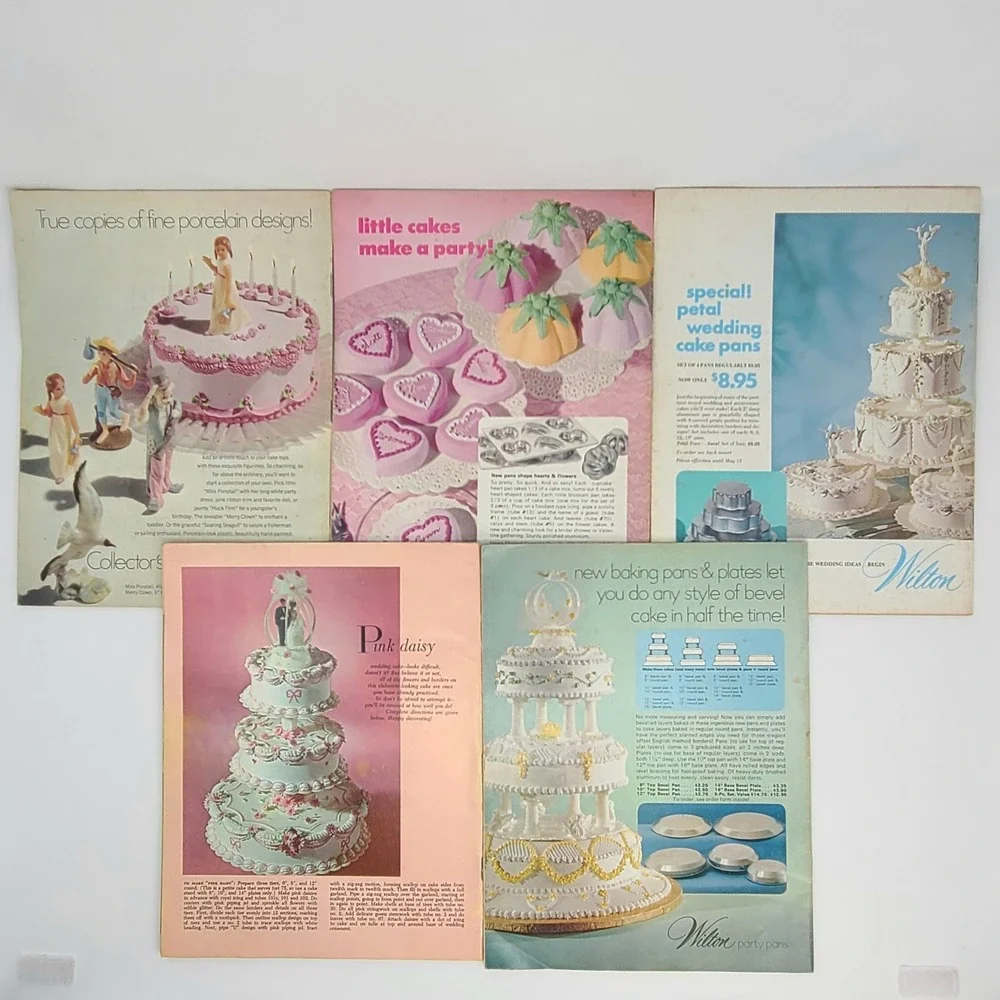 VALUE BUNDLE: 5 Wilton Celebrate Magazine Lot Cake Decorating 1973- 1974 Vintage
